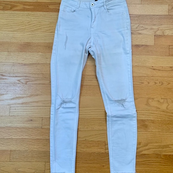 White Distressed Skinny Jeans - Picture 3 of 7